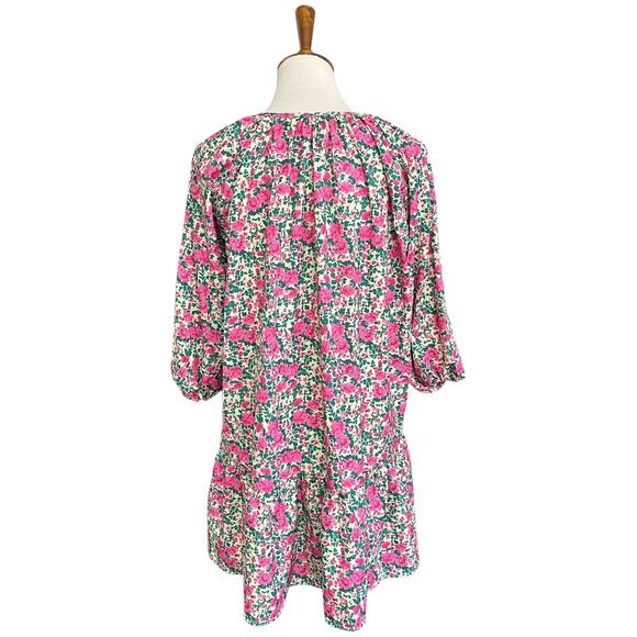 NWT Zara Goodnight Macaroon Floral Puff Sleeve Mini Dress Size Small - Picture 8 of 9